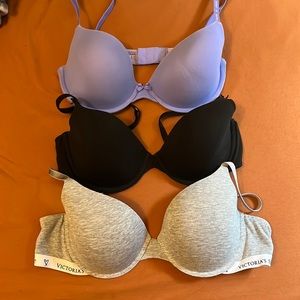 Victoria’s Secret cotton lightly lined Demi bras - set of 3. 38C.